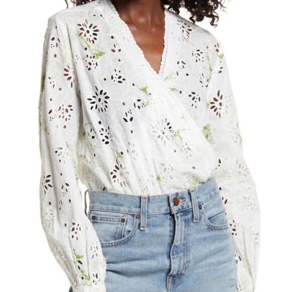 All Saints Amara Salvation Broderie Anglaise Bodysuit - Picture 1 of 5
